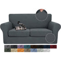 3 Pieces Stretch Couch Covers for 2 Cushion Couch Fitted Thick Loveseat Sofa Slipcover with 2 Seat Cushion Covers for Pet Dogs