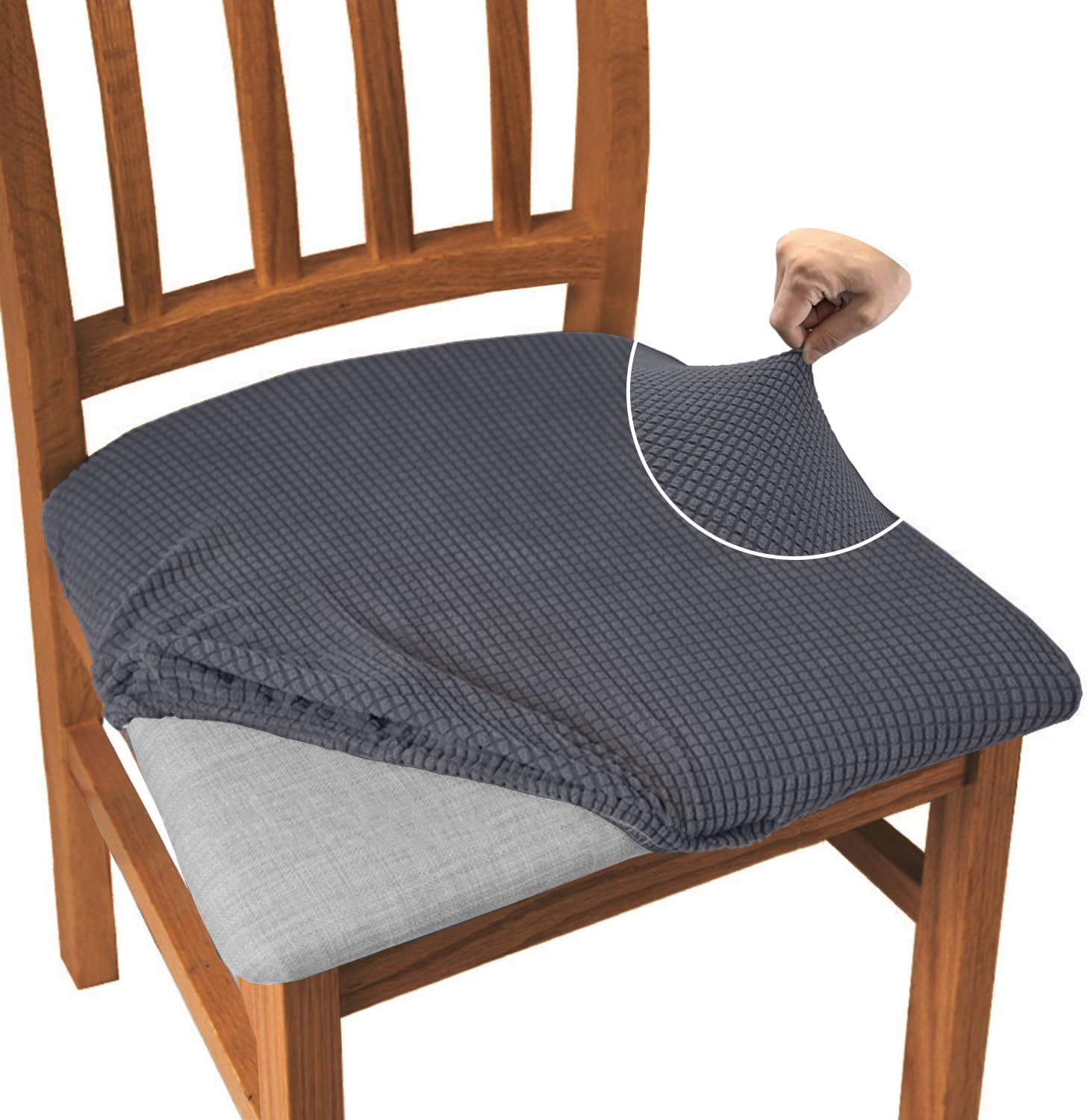 Granbest Jacquard Dining Chair Seat Covers High Stretch Dining Chair Slipcovers Anti-dust Seat Protector