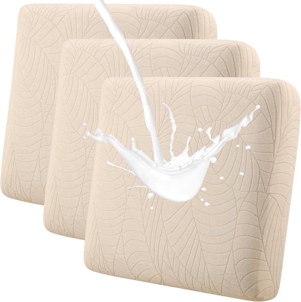 Waterproof Couch Cushion Covers Stretch Replacement Sofa Seat Cushion Covers Solid Chair Cushion Slipcovers Washable Suitable