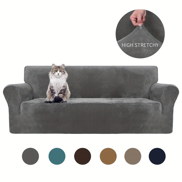 2025 Thickened Velvet Elastic Sofa Cover Universal Pet-Friendly Anti-Scratch Protector for Living Room Home Decor Soft Machine Washable