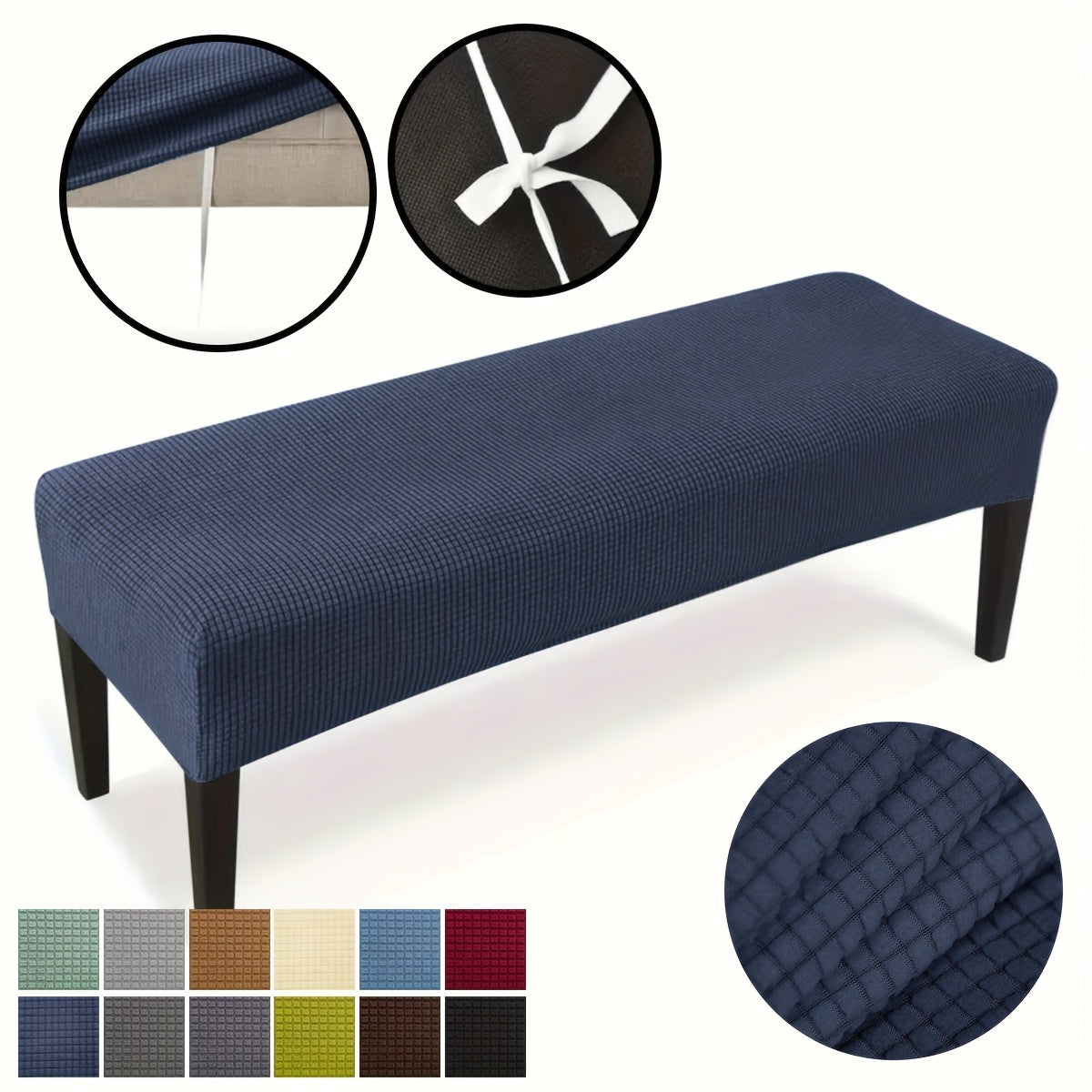 Stretchable Jacquard Dining Bench Cover Washable Elastic Bench Seat Cover