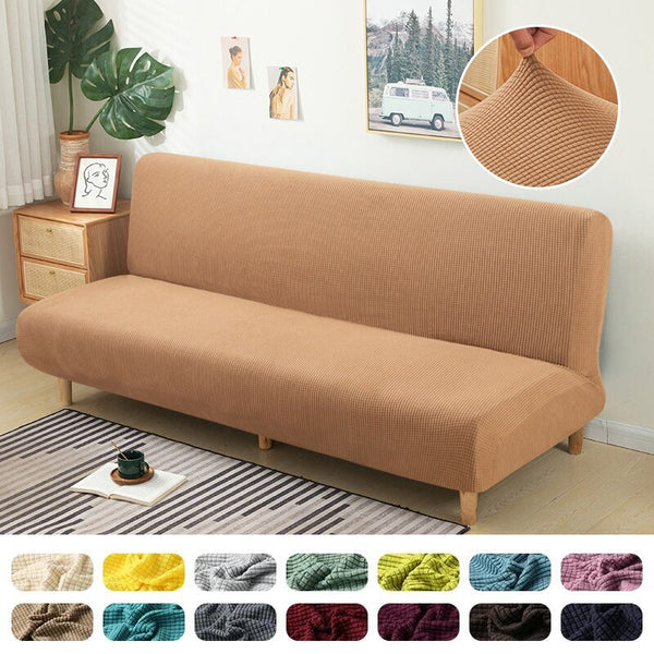 Polar Fleece Armless Sofa Bed Cover Without Armrest Sofa Covers Stretch Slipcover Folding Furniture Home Decoration Bench Cover
