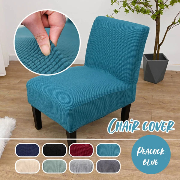 Armless Accent Chair Slipcover Elastic Pollar Fleece Single Seat Sofa Cover Ottoman Stool Cover Furniture Protector Covers