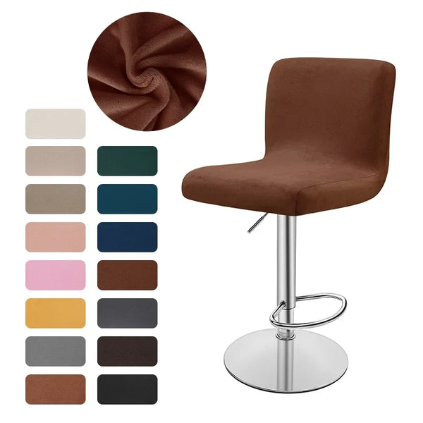 Velvet Bar Stool Covers Stretch Short Back Chair Stool Cover for Home Hotel Banquet Seat Case Office Chair Slipcover Seat Protector