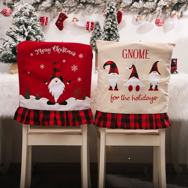 Christmas Chair Back Covers Santa Clause Snowman Elk Elastic Stretch Chair Cover Home Kitchen Dining Chair Christmas Decoration