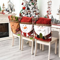 Elastic Stretch Christmas Chair Back Cover Santa Clause Holiday Party Decor Dining Kitchen Chair Covers Christmas Decoration