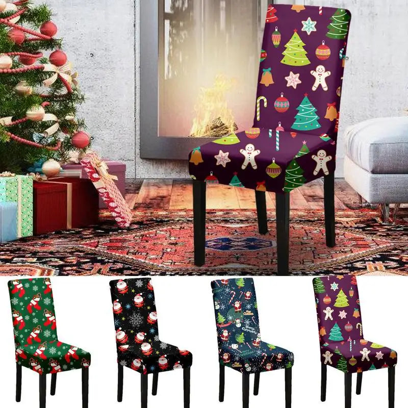 Christmas Chair Covers Chair Protector Solid Color Universal Size Chair Cover Elasticity Seat Protector Seat Case Chair