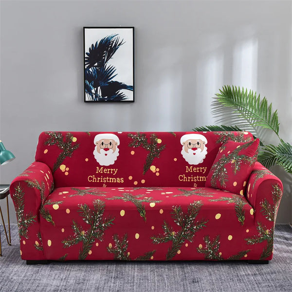 Christmas Elastic Sofa Cover for Living Room Floral Printed Couch Covers Stretch L Shape Corner Sofa Towel Chair Slipcovers