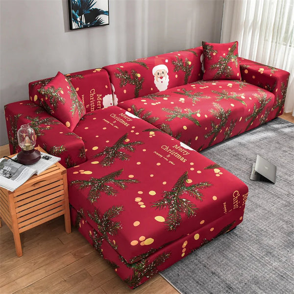 Christmas Halloween Printed Sofa Cover for Living Room Spandex Modern Elastic Sofa Slipcovers All-inclusive Couch Covers