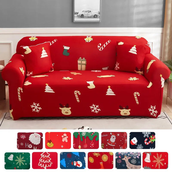 Christmas Sofa Cover Stretch Slip Covers  Plastic Furniture Protector Spandex  Couch Cover  for Party Hotel Banquet