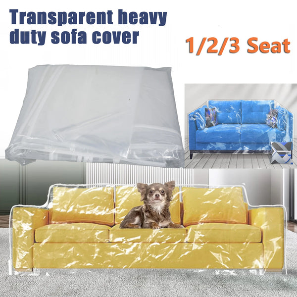 Clear Couch Covers Pet Waterproof Transparent Sofa Cover for Cat Scratching Post Protection 1/2/3 Seat Plastic Couch Furniture Protector