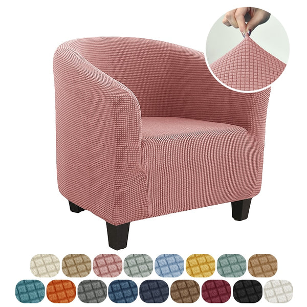 Stretch Club Chair Cover Tub Chair Slipcover Solid Color Sofa Cover Polar Fleece Couch Covers for Study Bar Counter Living Room