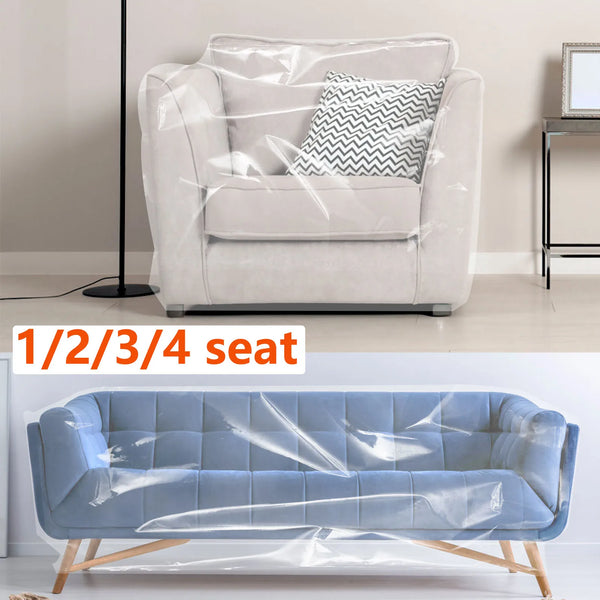 Clear Couch Cover Pet Plastic Waterproof Dust Cover PE Transparent Furniture Covers Sofa Covers for Protection Against Cat Dog Clawing