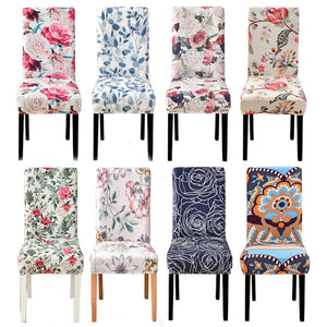 Dining Room Chair Covers Rose Floral Print