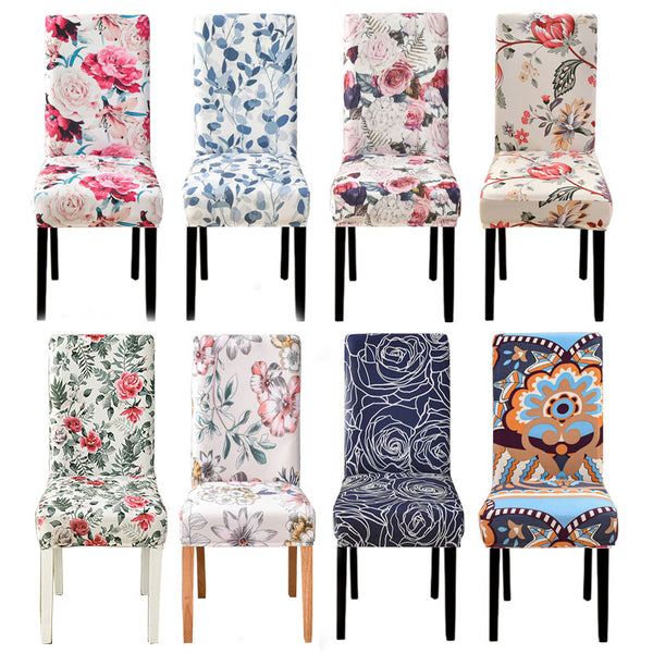 Dining Room Chair Covers Rose Floral Print Spandex Chair Cover for Restaurant Home Hotel Removable Washable Cover for Chair