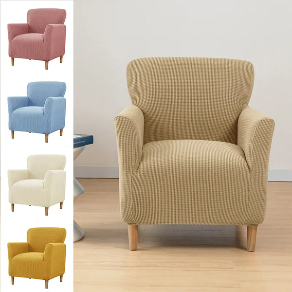 Dust-proof Club Armchair Cover Stretch Sloping Arm Back Slipcover Soft Single Small Chair Cover Seater Sofa Covers