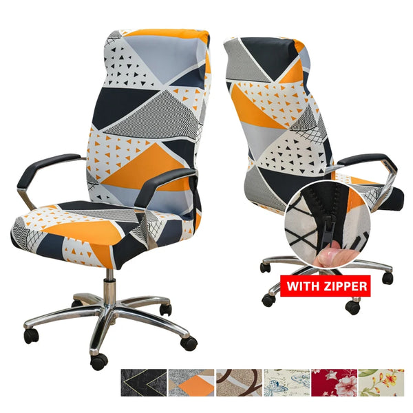 Elastic Chair Covers for Computer Office Floral Printed Anti-dirty Rotating Stretch Seat Chair Slipcover