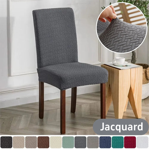 Elastic Dining Chair Covers for Dining Room Stretch Jacquard Chairs Slipcover Kitchen Chair Seat Protector Case Hotel Banquet