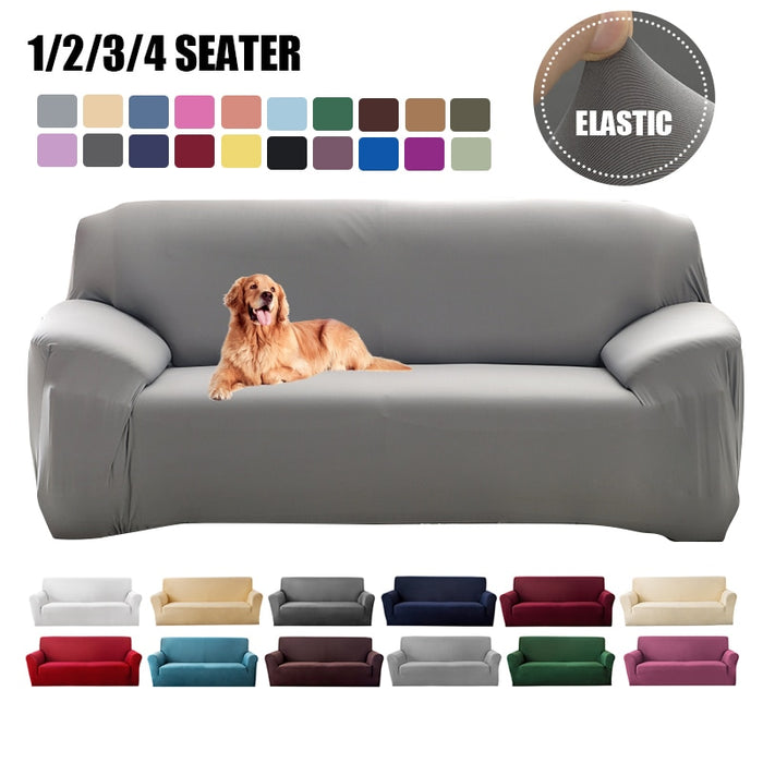 Elastic Plain Solid Sofa Cover