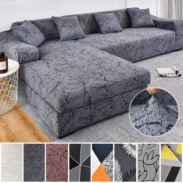 Elastic Sofa Covers for Living Room Corner Sofa Cover Geometric Couch Cover Pets Corner L Shaped Chaise Longue Sofa Slipcover 1PC