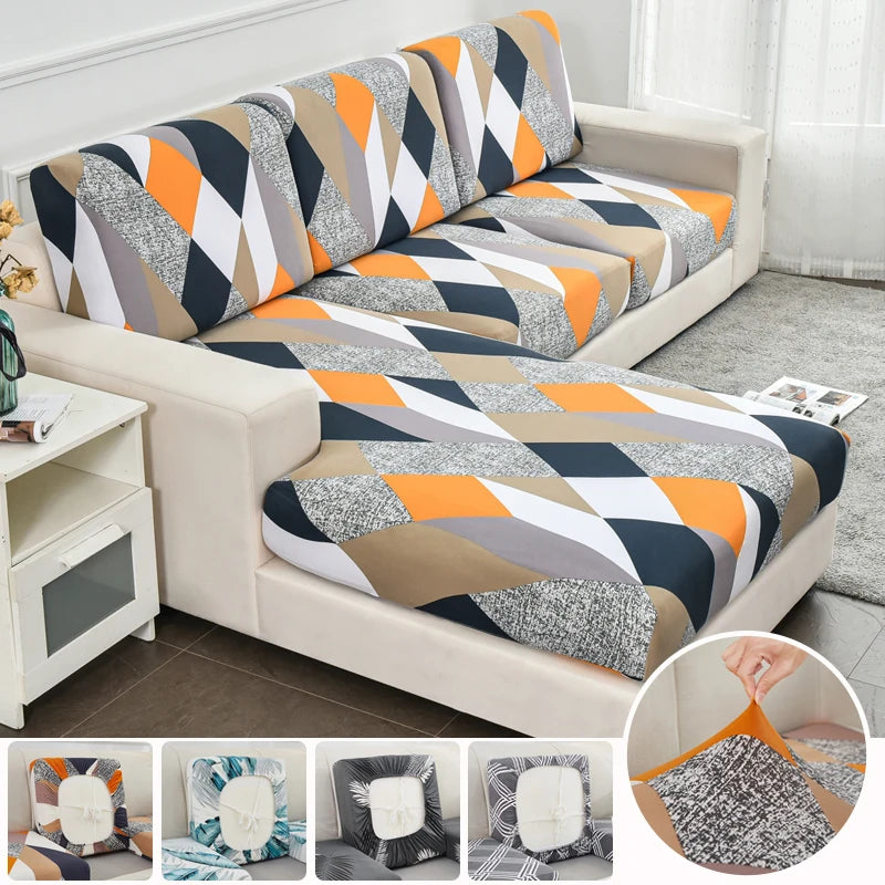 Elastic Sofa Seat Cushion Covers for Living Room Adjustable Geometric Chaise Couch Covers L Shape Corner Sofa Slipcover