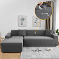 Elastic Waterproof L Shaped Sofa Cover Plain Color Stretch Sofa Covers for Living Room Slipcover Couch Cover Furniture Protector