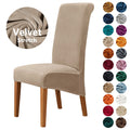 Extra Large Velvet Chair Covers Dining Room Elastic Stretch Case for Chairs Spandex Long Back Chair Slipcover Kitchen Banquet
