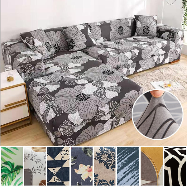 Floral Print Elastic Sofa Cover Stretch Sofa Covers Corner Sofa Cover for Living Room Couch Cover L-shape Armchair Chair Slipcovers 1/2/3/4 Seat