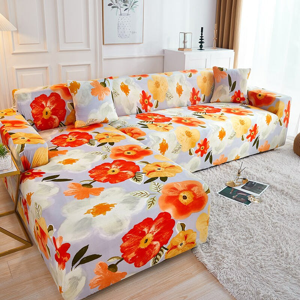 Floral Printed Elastic Sofa Cover for Living Room Chair Cover Protector Purchase Two Separate Covers to Your Whole L-shaped Sofa
