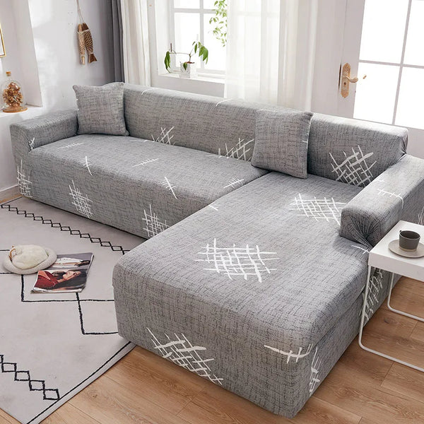 Floral Sofa Cover for Living Room Elastic Stretch Sectional Corner Couch Cover Sofa Towel Slipcovers L Shape Coner Cover