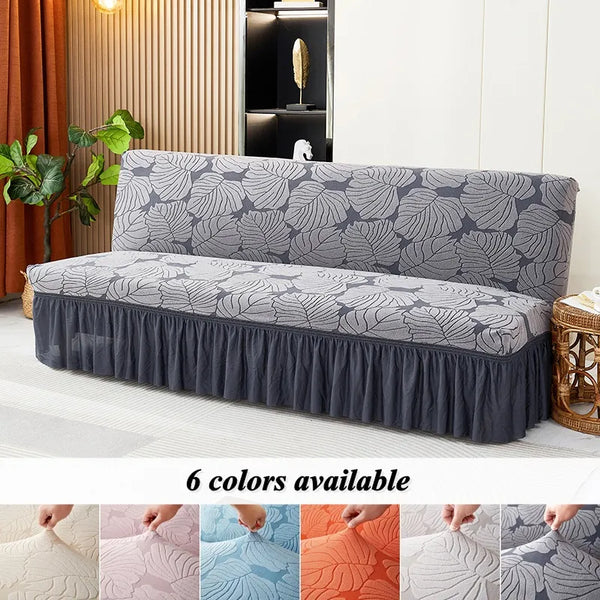 High Stretch Sofa Bed Cover for Living Room Jacquard Sofa Bed Covers with Skirt Dustproof Non-slip Sofa Slipcover Home Hotel Wedding