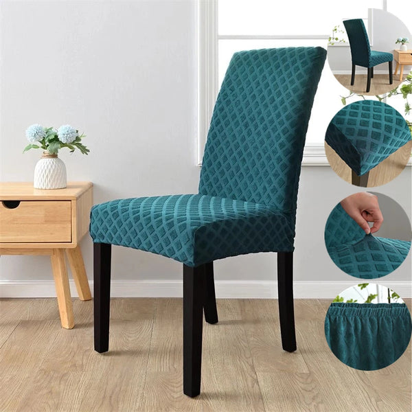 2024 Best Selling Jacquard Dining Chair Cover Elastic Spandex Chairs Slipcovers Solid Color Removable Seat Covers