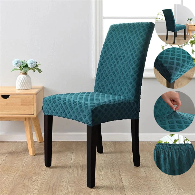 2025 Best Selling Jacquard Dining Chair Cover Elastic Spandex Chairs Slipcovers Solid Color Removable Seat Covers