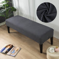 Jacquard Elastic Bench Cover for Dining Room Bedroom Spandex Solid Color Washable Stretch Seat Protector