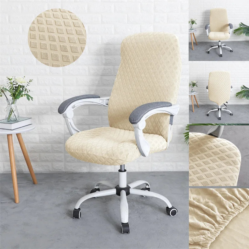 Jacquard Office Chair Covers Elastic Lattice Gaming Chairs Slipcovers Computer Seat Case Removable Funda Silla Escritorio Home