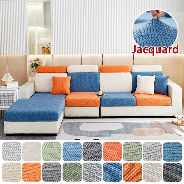 Jacquard Sofa Seat Cushion Covers for Living Room Pets Kids Mat Seater Cover Furniture Slipcover Stretch Couch Cover