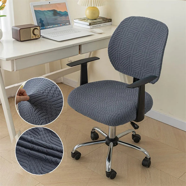 Jacquard Split Office Chair Covers Elastic Spandex Computer Chair Slipcovers Stretch Gaming Seat Covers