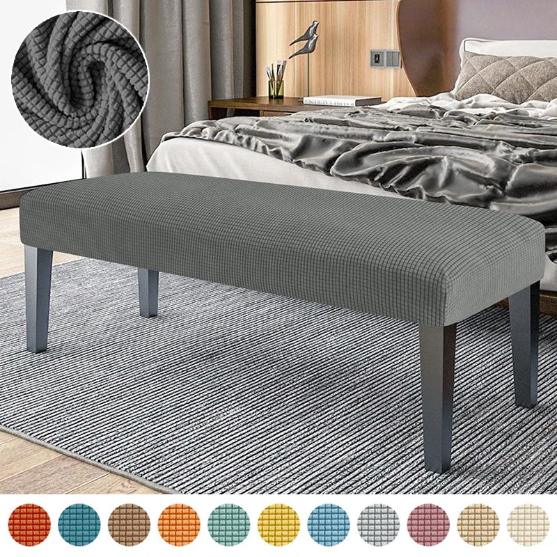 Jacquard Stretch Bench Seat Covers for Dining Room Bedroom Spandex Anti-dirty Home Decor Piano Chair Cover Washable