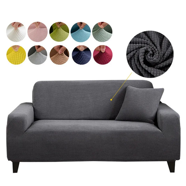 Jacquard Stretch Thick Slipcovers Polar Fleece  Elastic Sofa Covers for Living Room Armchair Cover 1/2/3/4 Seater L Shape Covers