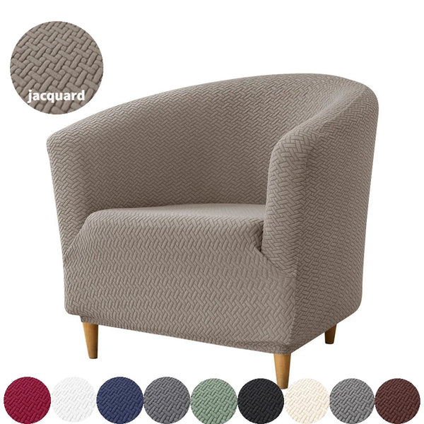Jacquard Tub Chair Cover Elastic Club Sofa Covers Stretch Spandex Single Armchair Slipcovers for Living Room Bar Home Decor