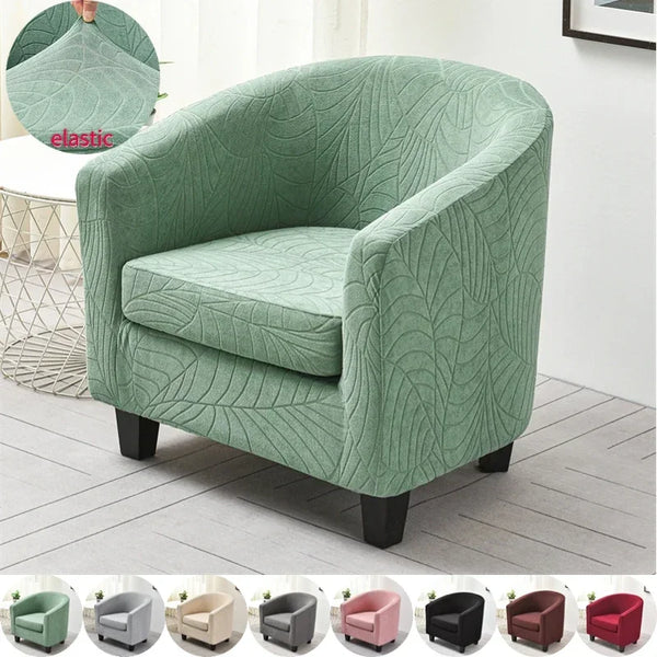 Jacquard Tub Chair Covers with Cushion Covers Single Sofa Covers Elastic Club Couch Armchairs Slipcovers for Living Room Home