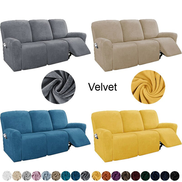 Velvet Stretch Sofa Cover Elastic Recliner Non-slip Furniture Chair Cover Protector Recliner Armchair Cover Home Decor