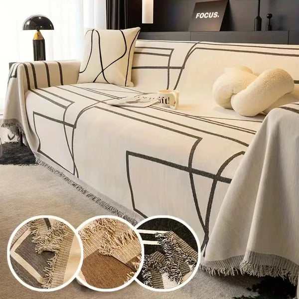 Iuxury Style Simple Modern Sofa Towel Living Room 3 Seats Sofa Protector Dustproof Four Seasons Universal Machine Washable