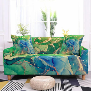 Marbling Print Elastic Sofa Cover