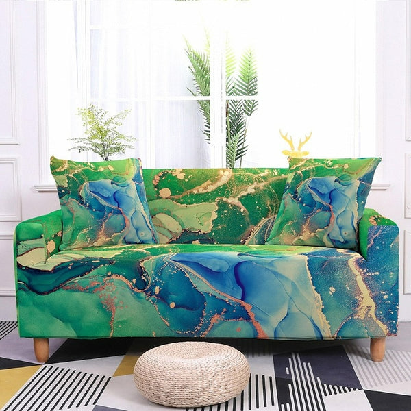 Marbling Print Elastic Sofa Cover Marble Series Anti-dirty Slipcover Living Room Sectional Sofa Protector
