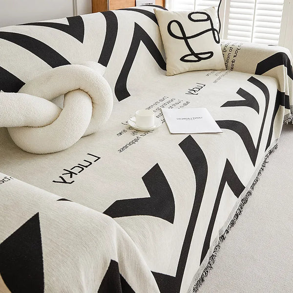 Modern Lines Printed Soft Sofa Throw Cover Thicken Anti-slip Sofa Towel Blanket Couch Slipcover 1/2/3/4 Seater