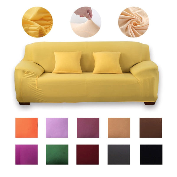Yellow Color Sofa Covers Spandex Elastic Sofa Covers Stretchy Dark Yellow sofa cover for Corner Sofa 1/2/3/4