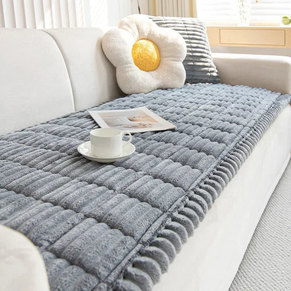 New Corduroy Quilted Sofa Towel Winter Warm Thickening Plush Cushion Couch Cover Anti-slip Modern Sofa Seat Cover