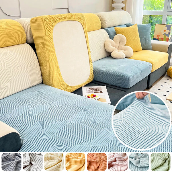 New Jacquard Sofa Cover Thicken Elastic Sofa Seat Cover Solid Spandex Sofa Cushion Cover for Home Washable Kids Pets