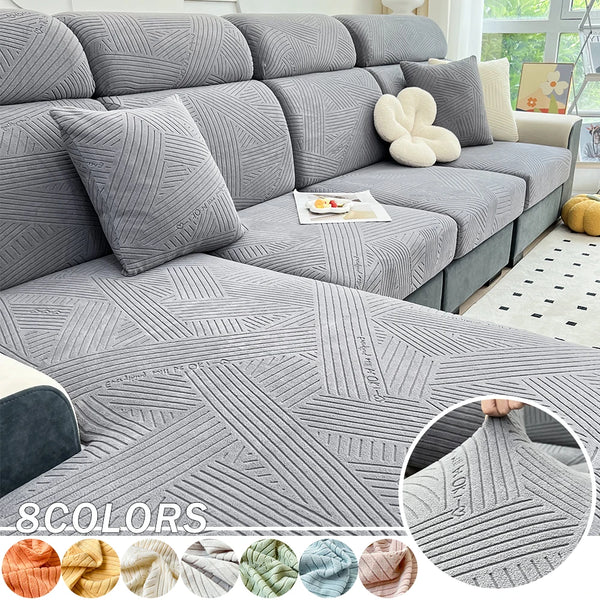 Solid Jacquard Sofa Seat Cover Thick Stretch Sofa Seat Cover Spandex Sofa Cushion Cover for Home Hotel Pets Living Room